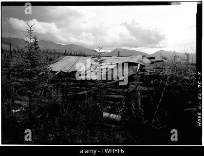 Paroi latérale, à South - A. D. Wilcox Mine de résidentiel, chalet, Linda Creek près de Dalton Highway, Fairbanks, AK, zone de recensement de Yukon-Koyukuk Banque D'Images