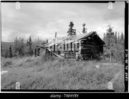 Paroi arrière, latérale, À AU NORD-OUEST - A. D. Wilcox Mine, résidentiel, Linda cabine Creek près de Dalton Highway, Fairbanks, AK, zone de recensement de Yukon-Koyukuk Banque D'Images