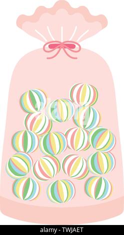 C'est une illustration de bonbons japonais appelé Kyoame. Illustration de Vecteur