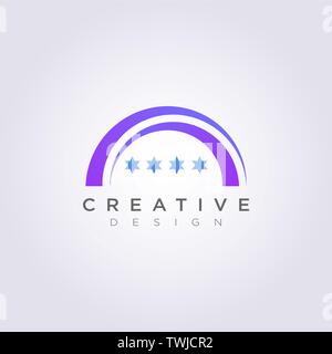 Stade Star Circle Design Illustration vectorielle Logo Symbole Clipart Modèle. Illustration de Vecteur