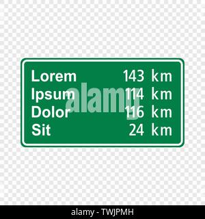 La route verte vide isolé signe . Modèle pour votre conception Illustration de Vecteur