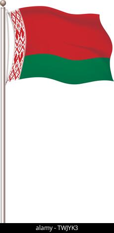 Drapeaux du monde. Pays drapeau national post fond transparent. Le Bélarus. Vector illustration. Illustration de Vecteur