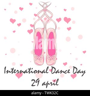 La Journée internationale de la danse. Le 29 avril. Modèle de design, bannière, flyer, invitation, brochure, une affiche ou d'une carte de vœux Illustration de Vecteur