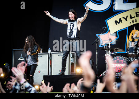 Copenhague, Danemark. 20 Juin, 2019. Copenhague, Danemark - Juin 20th, 2019. Le chanteur et guitariste Slash effectue un concert live avec Myles Kennedy (photo) et les conspirateurs au cours de l'heavy metal danois Copenhell festival 2019 à Copenhague. (Photo crédit : Gonzales Photo/Alamy Live News Banque D'Images