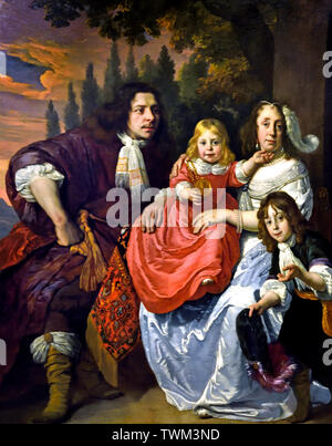 La famille Reepmaker d'Amsterdam 1669 par Bartholomeus van der HELST 1613 - 1670, le néerlandais aux Pays-Bas. Banque D'Images