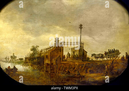 Paysage avec panier sur une digue 1646 par Jan van GOYEN 1596 - 1656 Les Pays-Bas, néerlandais Banque D'Images