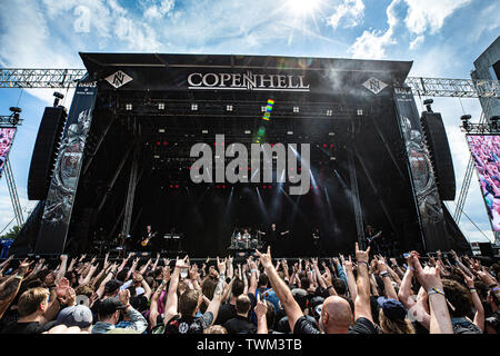 Copenhague, Danemark. 20 Juin, 2019. Copenhague, Danemark - Juin 20th, 2019. Le groupe de power metal Allemand-américain Demons & Wizards effectue un concert live au cours de l'heavy metal danois Copenhell festival 2019 à Copenhague. (Photo crédit : Gonzales Photo/Alamy Live News Banque D'Images
