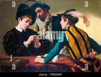 Le Caravage, Cardsharps, peinture, vers 1595 Banque D'Images