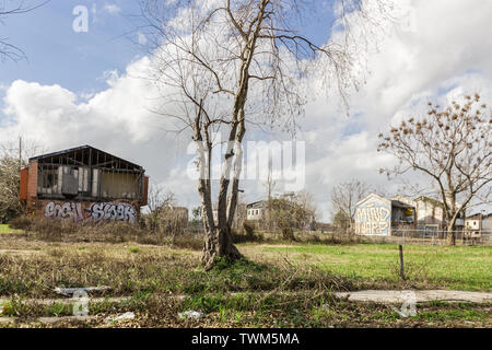 Dommages-intérêts demeure ans après l'ouragan Katrina a dévasté la partie inférieure 9e Ward à La Nouvelle-Orléans, Louisiane Banque D'Images