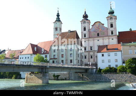 Steyrdorf dans le centre historique de la ville de Steyr, Autriche Banque D'Images