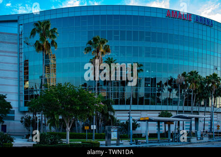 Tampa Bay, en Floride. Le 28 avril 2019. Vue partielle de Amalie Arena. Banque D'Images