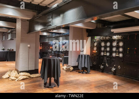 Londres, Royaume-Uni - 13 mai 2019 : vue de l'intérieur de l'abri qui abritait les Cabinet War Rooms DURANT LA SECONDE GUERRE MONDIALE. Aujourd'hui fait partie de la Churchill War Rooms Museum . Banque D'Images