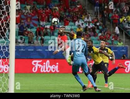 Salvador, Brésil. 21 Juin, 2019. L'Equateur v Chili, valable pour la phase de groupes de la Copa America 2019, tenue ce vendredi (21) à l'Arena Fonte Nova à Salvador, Bahia, Brésil. Credit : Tiago Caldas/FotoArena/Alamy Live News Banque D'Images