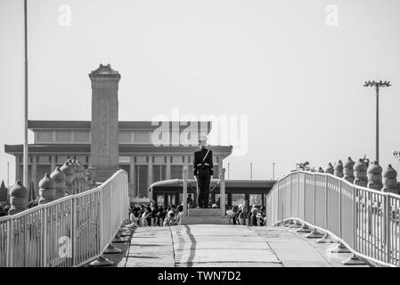 Monument aux héros du peuple sur la place Tiananmen à Beijing Banque D'Images