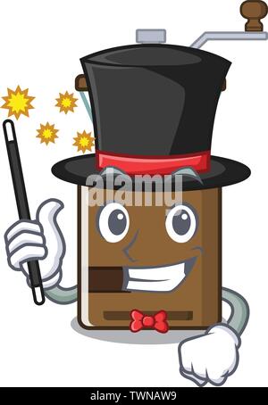 Moulin à café magicien des jouets en forme de dessin animé Illustration de Vecteur