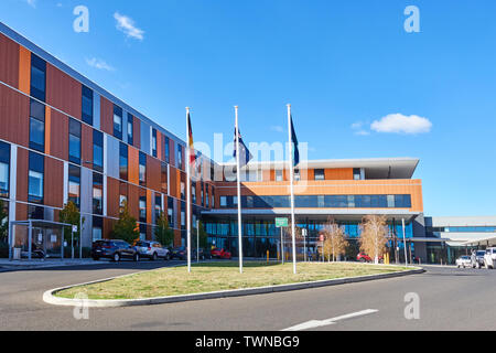 Entrée principale de l'hôpital de Tamworth , Hunter District, NSW Australie. Banque D'Images