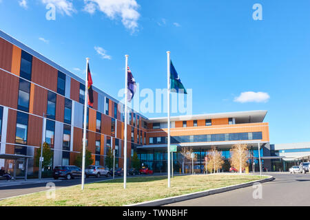 Entrée principale de l'hôpital de Tamworth , Hunter District, NSW Australie. Banque D'Images