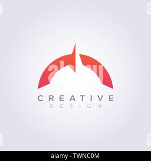 Flèche de direction de la boussole Abstract Vector Illustration Design Clipart Logo Symbol Modèle. Illustration de Vecteur