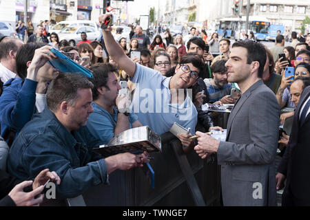 L'acteur Zachary Quinto assiste à la première de N4A2 (Nosferatu) au cinéma Capitol à Madrid, Espagne Avec : Zachary Cinquième Où : Madrid, Espagne Quand : 21 mai 2019 Credit : Oscar Gonzalez/WENN.com Banque D'Images