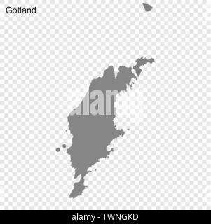 Carte de haute qualité de Gotland est une ville de Suède, et les frontières des municipalités Illustration de Vecteur