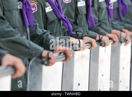 Bangkok, Thaïlande. 22 Juin, 2019. Stand Policiers Gardiens du 34e Sommet de l'ASEAN à Bangkok, Thaïlande. Credit : SOPA/Alamy Images Limited Live News Banque D'Images