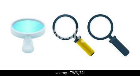 Loupe sur fond blanc pour vos dessins. L'analyse des icônes vectorielles. Illustration de Vecteur