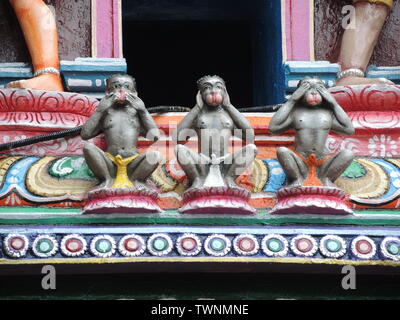 Trois sage singe temple en Inde Banque D'Images