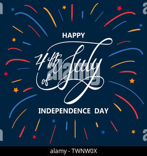 Joyeuse fête de l'indépendance ou 4e de juillet ou fond vecteur graphique bannière Banque D'Images