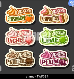 Vector set de la crème glacée aux fruits Illustration de Vecteur