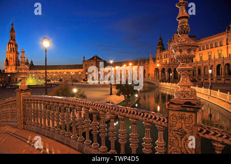 L'Espagne, Andalousie, Séville, Plaza de Espana, Banque D'Images