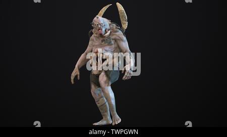 Post-nucléaire soldat mutant apocalypse 3D render Banque D'Images