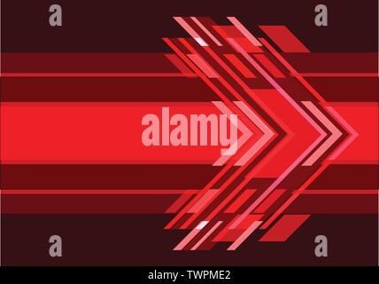 Abstrait rouge flèche de vitesse direction technologie design moderne futuriste fond illustration vectorielle. Illustration de Vecteur