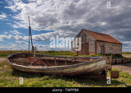 Thornham Staithe Grange de charbon à Thornham sur la côte près de North Norfolk Hunstanton, c'est un bâtiment classé grade 2. Banque D'Images