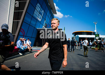 22 juin 2019, l'automobile Circuit Paul Ricard, Le Castellet, Marseille, France ; FIA Formula 1 Grand Prix de France, la qualification ; Kevin Magnussen de l'arrivée de l'équipe de Haas pour le Circuit Paul Ricard, Pablo Guillen/Alamy Banque D'Images