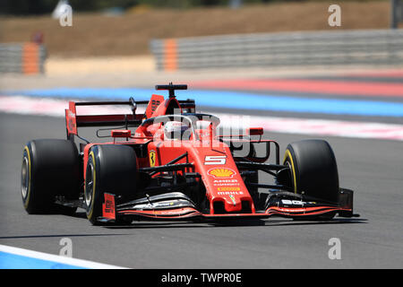 La France. 22 juin 2019, l'automobile Circuit Paul Ricard, Le Castellet, Marseille, France ; FIA Formula 1 Grand Prix de France, la qualification, la Scuderia Ferrari, Sebastian Vettel : Action Crédit Plus Sport Images/Alamy Live News Banque D'Images