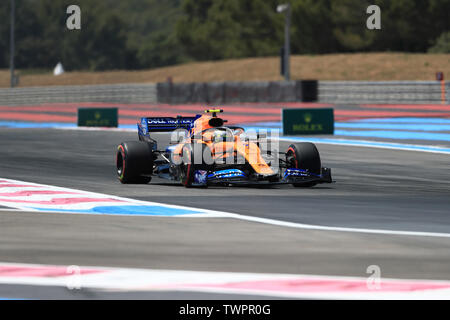 La France. 22 juin 2019, l'automobile Circuit Paul Ricard, Le Castellet, Marseille, France ; FIA Formula 1 Grand Prix de France, la qualification ; McLaren, Lando Norris : Action Crédit Plus Sport Images/Alamy Live News Banque D'Images