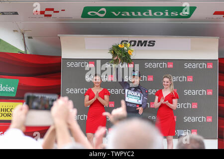 Dimanche 22 juin 2019, Ulrichen, Valais, Suisse, Peter Sagan de l'équipe cycliste Bora Hansgrohe gagnant classement par points du Tour de Suisse 2019 Banque D'Images