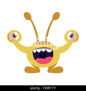 Funny monster personnage comique aux yeux exorbités vector illustration design Illustration de Vecteur