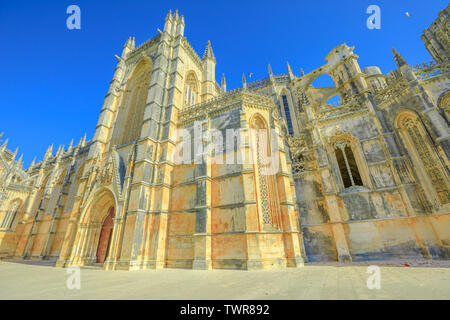 Église de Monastère de Batalha, l'un des meilleurs exemples de l'architecture gothique au Portugal et couvent dominicain de Saint Marie de la Victoire à Batalha Banque D'Images