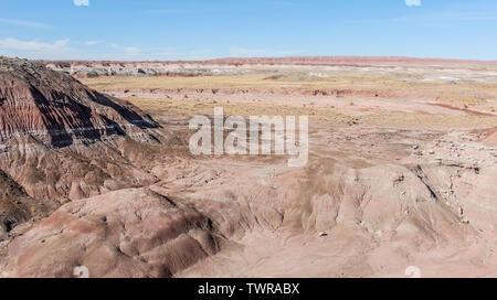 Vue d'hélicoptère de Painted Desert dans le Nord de l'Arizona. (USA) Banque D'Images