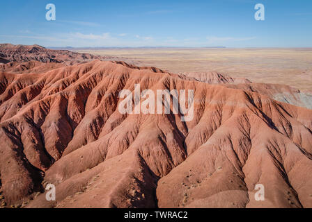 Vue d'hélicoptère de Painted Desert dans le Nord de l'Arizona. (USA) Banque D'Images