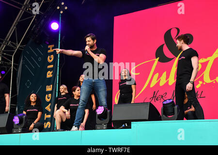 & Juliette effectue at West End Live 2019 à Trafalgar Square, le 22 juin 2019, Londres, Royaume-Uni. Banque D'Images