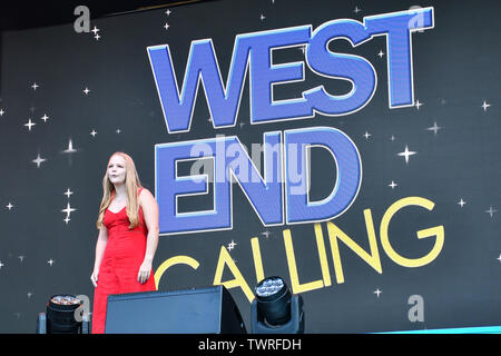 West End appelant effectue at West End Live 2019 à Trafalgar Square, le 22 juin 2019, Londres, Royaume-Uni. Banque D'Images