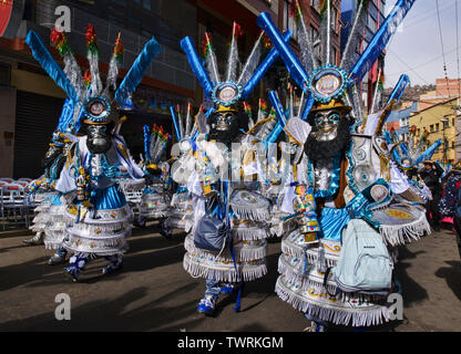 Danseur masqué du Gran Poder Festival, La Paz, Bolivie Banque D'Images