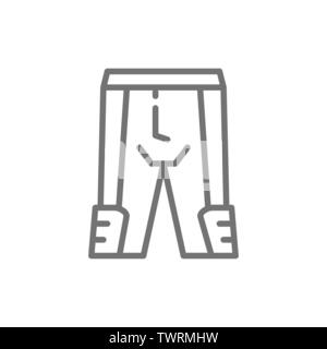 Jeu de protection pantalon, l'icône de la ligne d'équipement de football américain. Illustration de Vecteur