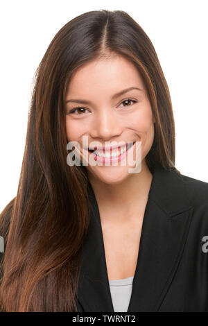 Asian business woman portrait professionnel. Jeune femme businesswoman portrait isolé sur fond blanc. Young Asian Woman modèle des femmes dans la vingtaine. Banque D'Images