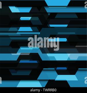 Résumé bleu noir technologie polygone futuristic background vector illustration. Illustration de Vecteur