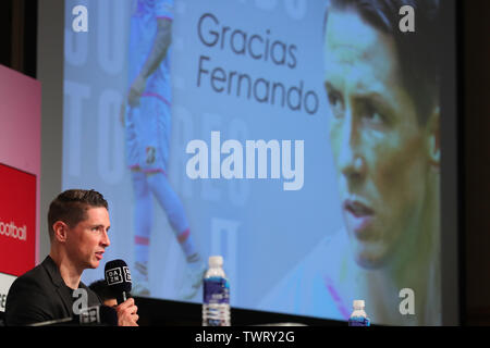 Tokyo, Japon. 23 Juin, 2019. Fernando Torres (Sagan) Football/soccer : footballeur espagnol Fernando Torres participe à une conférence de presse et annonce sa retraite à Tokyo, au Japon . Credit : YUTAKA/AFLO SPORT/Alamy Live News Banque D'Images