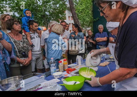 Bibione, ITALIE - Le 23 juin : une étape de la Coupe du Monde Tiramisu a eu lieu à Bibione, la finale aura lieu à Trévise. Banque D'Images