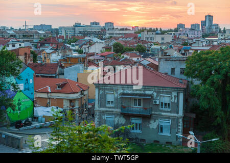 Coucher de soleil sur plodviv Bulgarie Banque D'Images